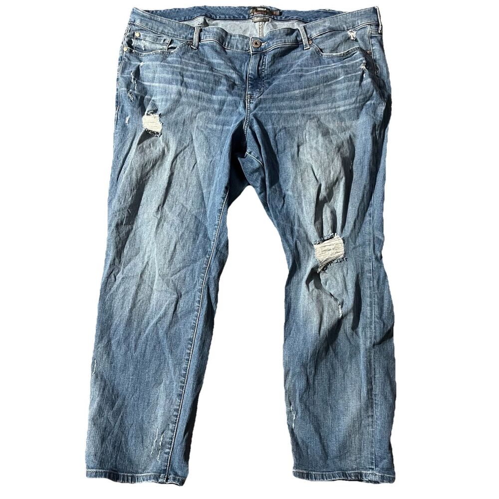 Torrid Jeans Womens Plus Size 26 R Distressed Boyfriend Straight Vintage Stretch